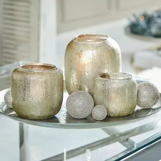 Loberon Windlicht Set Van 3 Clioneth Zilverkleurig