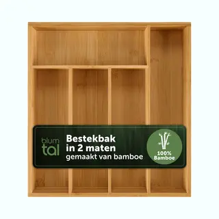 Blumtal Bestekbak Bamboe - Bamboe Ladeverdeler - 30 X 27 Cm - Standaard - 5 Vakken