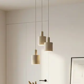 Lindby Hanglamp Ovelia, Beige, 3-lamps, Metaal, E27