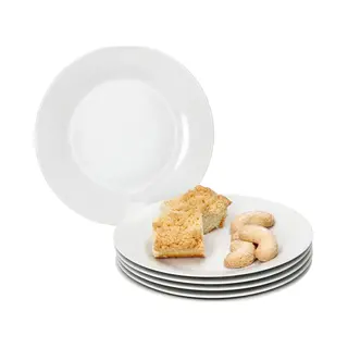 MamboCat Set Van 6 Tommy Gebaksbordjes Wit Porselein 20 Cm