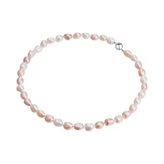Valero Pearls Ketting Pink / Zilver / Wit