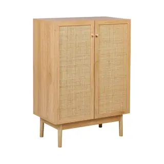 Beliani Nivo - Dressoir - Lichtbruin - 2 Deuren - Hout/Rotan