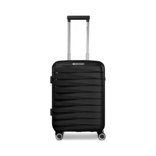 Franky London 4 Wielen Cabinewagen S 55 Cm Met Uitbreidingsplooi - Harde Bagage - Combinatieslot - Black
