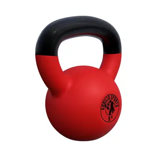 Gorilla Sports Kettlebell - Gietijzer - Vinyl - Gewicht - Rood - 8 Kg