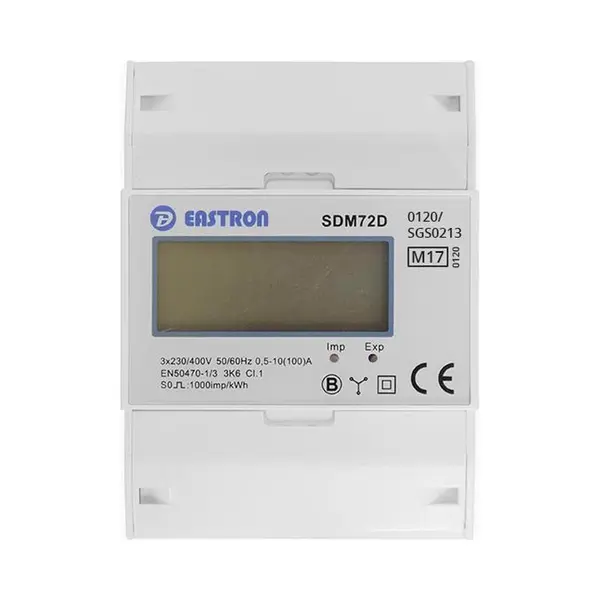 Eastron Elektriciteitsmeter - Eastron Energiemeter 100A 3-fase Digitaal Mid (SDM72DMID) thumbnail