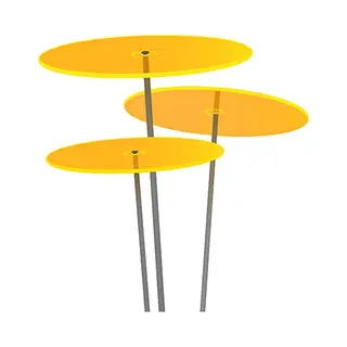 Cazador-del-sol ® Medio | Tres | 3 Stuks Zonnevanger-schijven Geel 1, 20 Meter Hoog - Het Origineel