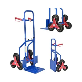 Juskys Opvouwbare Trapwagen - Trap Met Harde Rubberen Banden En Stalen Frame - Steekwagen Voor Verhuizing En Zware Voorwerpen