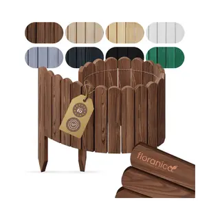 Floranica Borderrand Plantenborder 10 X 100 Cm Bruin Graskant Houten Tuinafsluiting Houten Hekwerk Flexibele Rollborder