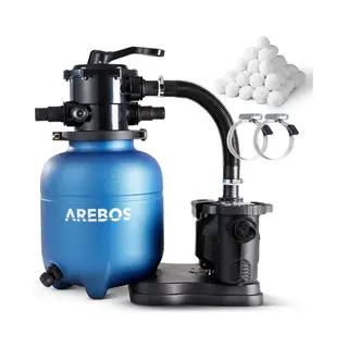 Arebos Zandfilter - Zandfiltersysteem - Zandfilterpomp Voor Zwembad - 950L/h