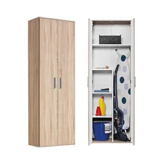 Mokebo Opbergkasten Bezemkast 'Der Lange' (60 X 180 Cm) Multifunctionele Huishoudkast In Bruin Sonoma Eiken Hout