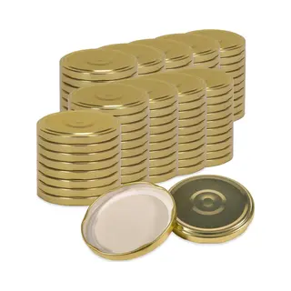 Oputec 100x Twist-off Draaideksel To 82 (82 Mm) – Gouden Inmaakdeksel – Reserve Voor Jampotten & Weckpotten