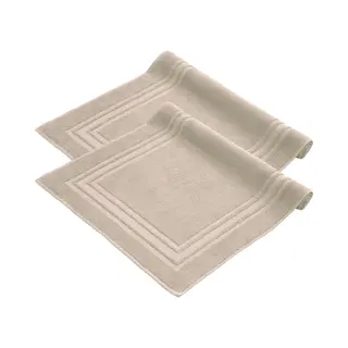 Komfortec Badmat Set - 2 Stuks - Handdoek Dikte - Hotelkwaliteit - 50x70 Cm - 100% Katoen - Zachte En Absorberende Douchemat/Handdoek - Beige