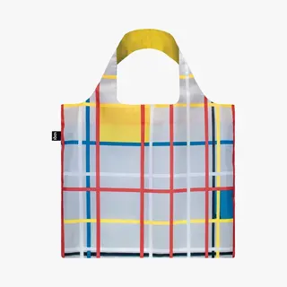 Loqi Museum Piet Mondriaan Herbruikbare Boodschappentas, New York City, 3, Eenheidsmaat, Meerkleurig, Modern