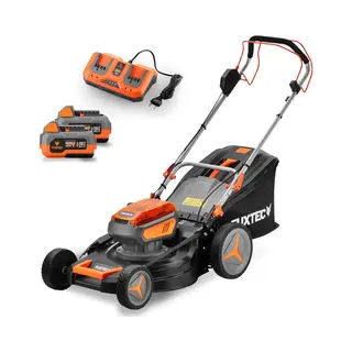 Zelfrijdende Accu Grasmaaier 40V (2X20V) - Fuxtec Fx-E2RM46 - 46cm Mulch Zij-uitworp 2 Li-Ion 4Ah Accu's