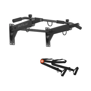 Dh FitLife Klimmzugstange Zur Wandmontage 4in1 Mit Spreizdübel (Multifunktionale Pull-Up Bar Für Zuhause Bis 200kg, 6 Rutschfeste Griffe), 3 Öse