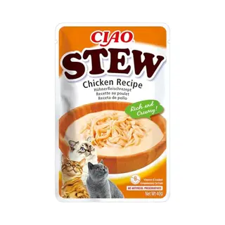 Ciao Stew By Inaba Wet Cat Food - Chicken - 1 Pack (40g Total) / Moist Treat, Delicious & Healthy Snack, Food Topper, Side Dish, Complement, Natural,