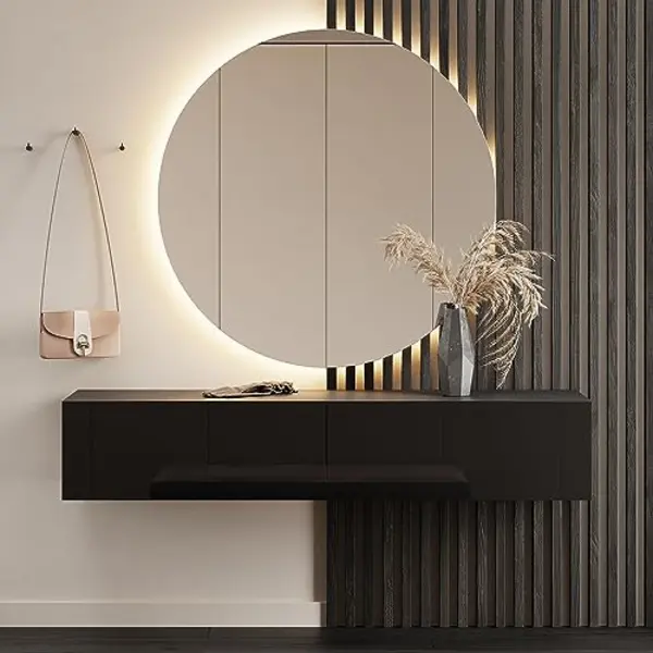 Planetmoebel Planetmöbel Flur Möbel Garderobe Hängeschrank 160cm Einzeln Schwarz thumbnail