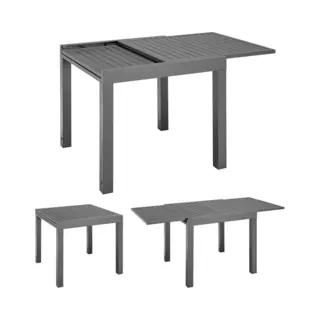 Juskys Uitklapbare Tuintafel Laki - 80 X 80 Cm - Antraciet - Aluminium