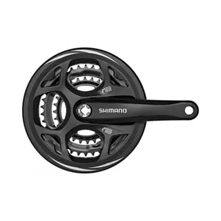 Shimano Fc-M311 Altus Square Taper Chainset, 48/38/28T, With Chainguard, 175 Mm, Black