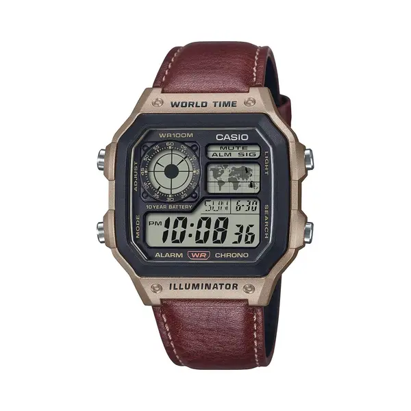 Casio - Uniseks Analoog Kwartshorloge Met Ae-1200WHL-5AVEF Armband, Armband thumbnail