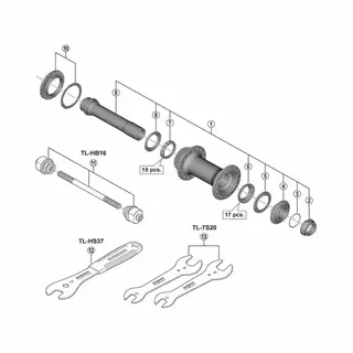 Shimano Hb-mt400-b Naafas Zilver