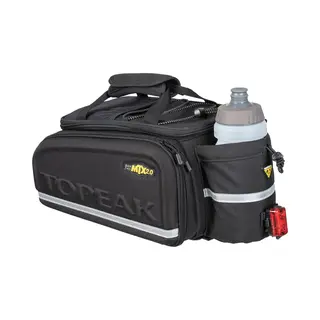 Topeak Mtx 2.0 TrunkBag Exp Water Resistant Cycle Trunk Bag With Expandable Pannier Sides, Compatible With All Mtx QuickTrack 2.0 Racks, Black