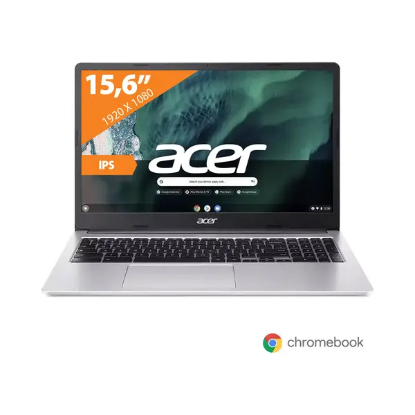 Acer Chromebook 315 - CB315-4H-C3SW - 15, 6" Full Hd - Intel Celeron N4500 - Zilver thumbnail