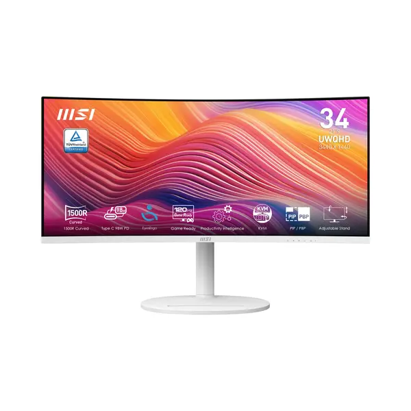 Msi Modern MD342CQPW computer monitor 86.4 cm (34") 3440 x 1440 pixels UltraWide Quad Hd White thumbnail