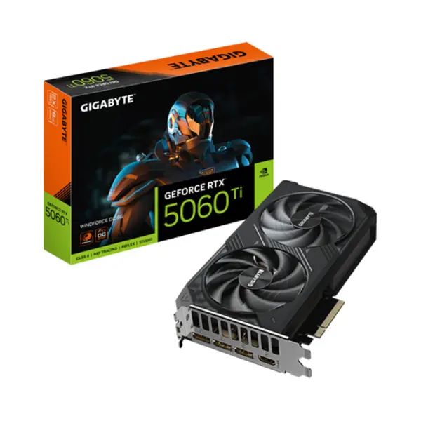 Gigabyte GeForce Rtx 5060 Ti Windforce Oc 8G Graphics Card - 8GB GDDR7, 128bit, Pci-E 5.0, 2587MHz Core Clock, 3 x DisplayPort, 1 x Hdmi, Gv-N506TWF2OC-8GD thumbnail