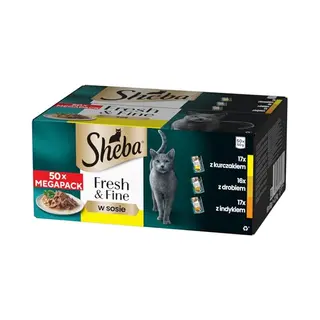 Sheba Cat Wet Food - Fresh & Fine - Cat Pouches Poultry In Gravy - 50 X 50 G Pack