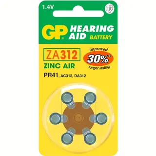 Gp Batteries Hearing Aid ZA312 Wegwerpbatterij PR41 Zink-lucht