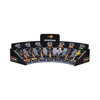 Bburago Formula 1 F1 McLaren Cadeauset Met Displaystandaard Schaal 1, 43 Ongelooflijk Gedetailleerd Die-Cast Collectible Raceauto
