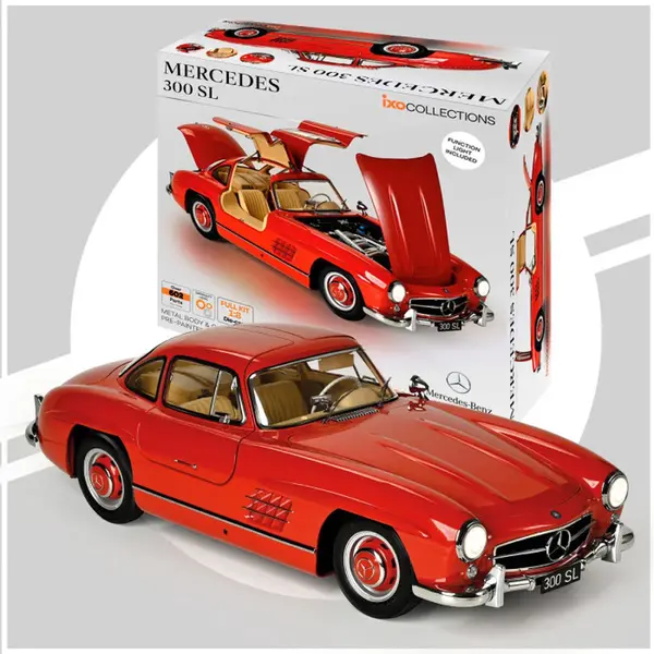 Ixo Collections 1, 8 Mercedes 300 Sl Red Model Building Kit - 602 Pieces (Including 113 Metal Die-Cast Parts), Non-Foldable, Suitable For Teens & thumbnail