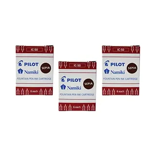 Pilot Pack Of 3 X 6 Namiki Ic-50 Ink Cartridges For Capless Sepia Pen