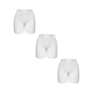 Fine Woman Dames Boxershorts - Fietsbroekje 3 Pack Lange Pijp Met Kant M Wit