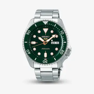 Seiko Mens 5 Sports Automatic Green Bracelet Watch SRPD63K1