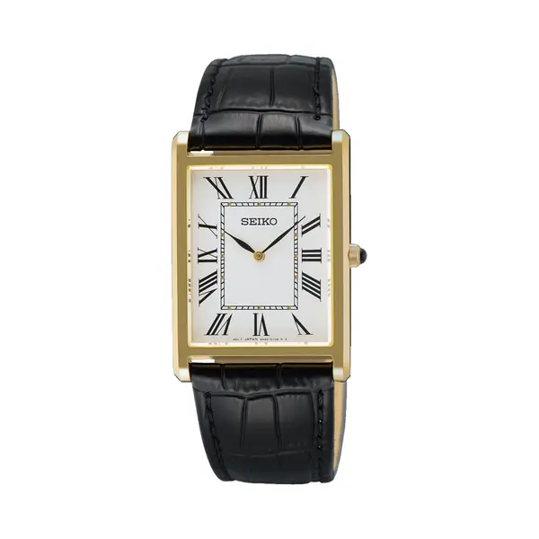 Seiko SWR104P1 Black Leather Strap Watch - W25526 thumbnail