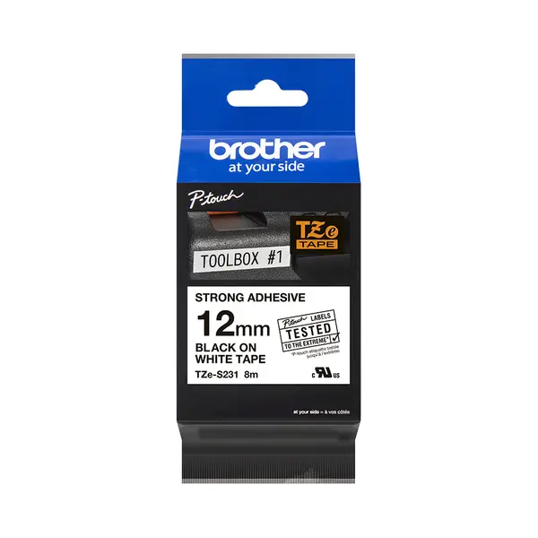 Brother Tze-S231 labelprinter-tape Zwart op wit Tz thumbnail