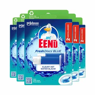 5x Wc Eend Fresh Discs Duo Navulling Coloring Blue 72 Ml