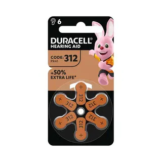 Duracell Batterijen Voor Hoorapparaat, Maat 312, 6 Stuks