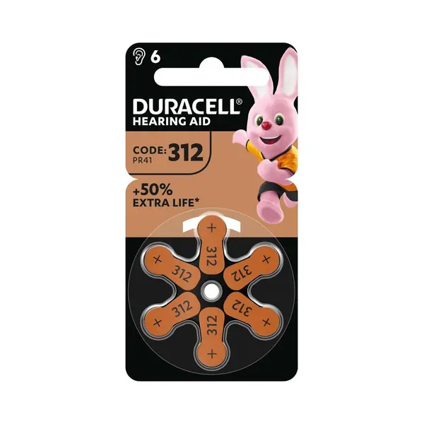 Duracell Batterijen Voor Hoorapparaat, Maat 312, 6 Stuks thumbnail