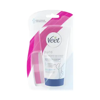 Veet Pure – Enthaarungscreme Unter Der Dusche Für Körper Und Beine – Empfindliche Haut – Ohne Amoniakgeruch – 150 Ml