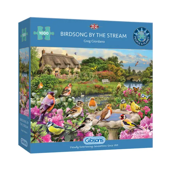 Gibsons Birdsong By The Stream 1000 Piece Jigsaw Puzzle | British Garden Birds Nature | Sustainable Jigsaw Puzzle For Adults Teens | Premium 100% thumbnail