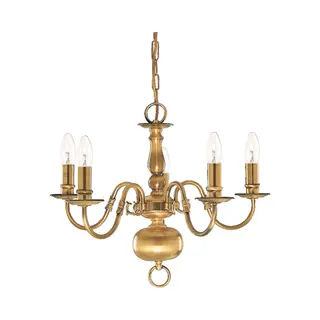 Searchlight Kronleuchter Hängeleuchte Flemish, 5-flammig, Ohne Leuchtmittel, Klassisches Ambiente