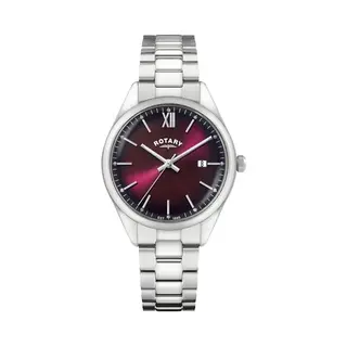 Rotary Men's Heritage Burgundy Dial Stainless Steel Bracelet Watch
