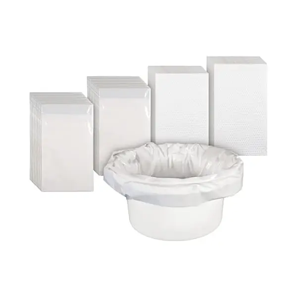 Aidapt Commode Liners With Absorbent Pads, Box Of 50 Flat Packed.1000ml Absorbency, Fits Standard Commode Buckets, Biodegradable, Tie Handles, thumbnail