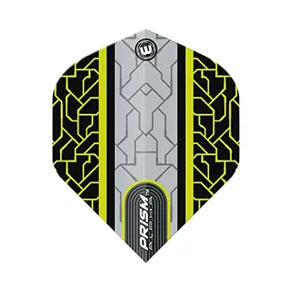 Winmau Prism Alpha Circuit Black & Yellow Dart Flights - 1 Set Per Pack (3 Flights In Total)
