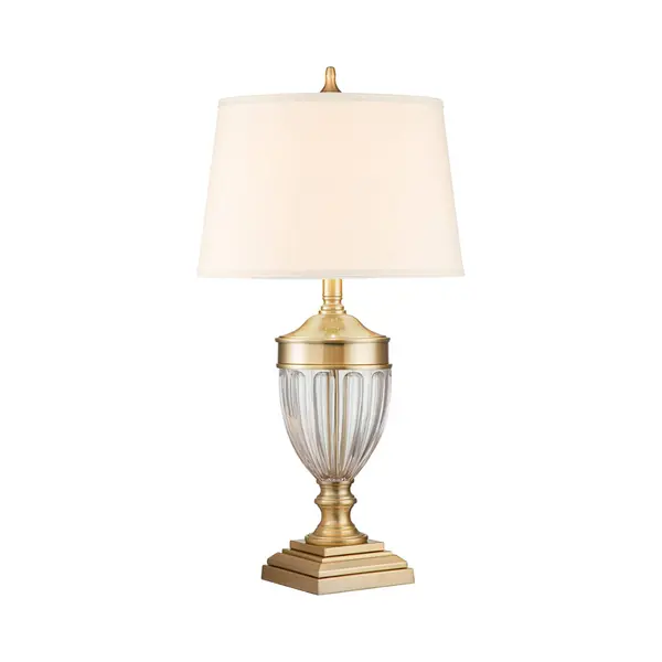 Quoizel Textiel-tafellamp Dennison 1 Brushed Brass thumbnail