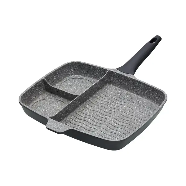 Kitchen Craft MasterClass Driedelige Grillpan 32 Centimeter - Geschikt Voor Inductie Antiaanbaklaag 3-in-1 Grillpan thumbnail