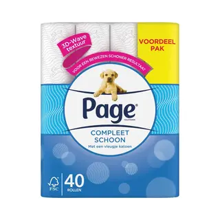 Page - Toiletpapier - Origineel Compleet Schoon - Pak 40 Rollen - Wc-Papier - Wc - Papier